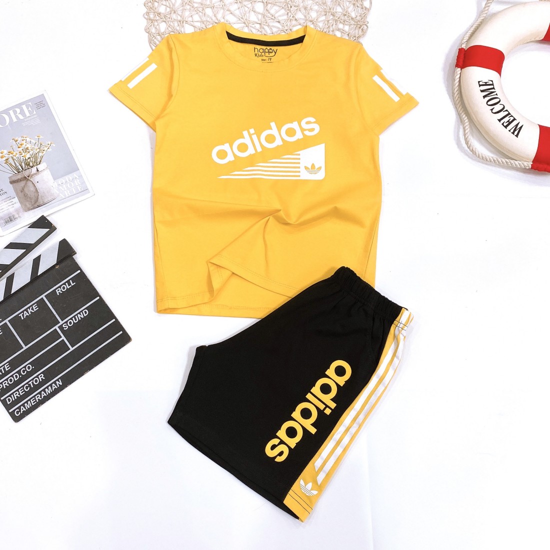 Bộ bé trai cotton in hình adidas-ĐỒ BỘ XUÂN HÈ BÉ TRAI